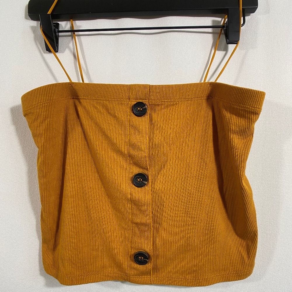 Active USA Yellow Crop Top - Med. (BOHO, FESTIVAL)